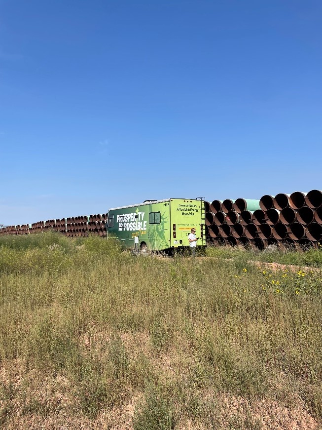 The Prosperity Is Possible tour stopped at the Keystone Boneyard in Scranton, North Dakota to show people the need for better energy policy. 